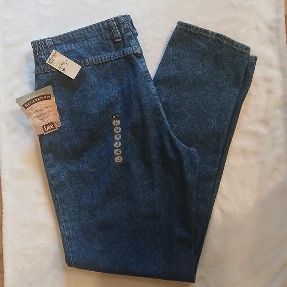 Deadstock vintage 80s made in USA Lee women's denim mom jeans size 16 long - Picture 1 of 6